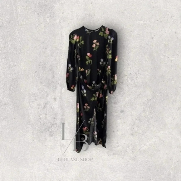 Reformation Reza Midi Dress in Night Bloom B182 - Picture 2 of 5